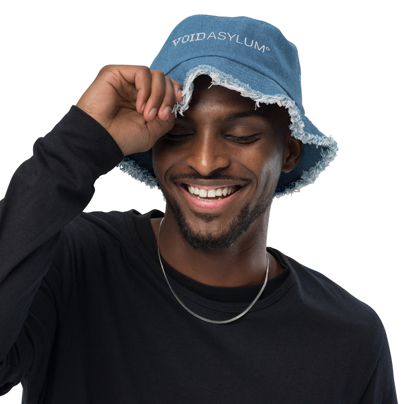 VA Embroidered Monogram Denim bucket hat - Light Denim